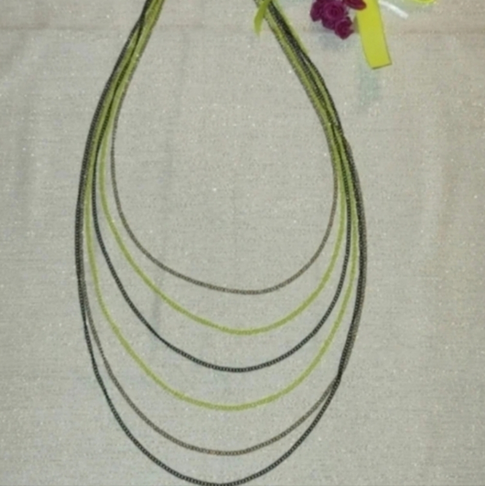NWT Layered Multicolor Chain Necklace